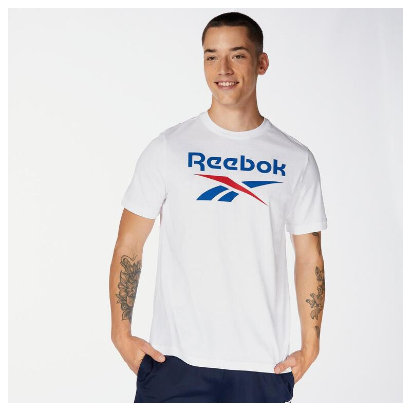 Reebok identity big logo  tee white/blue