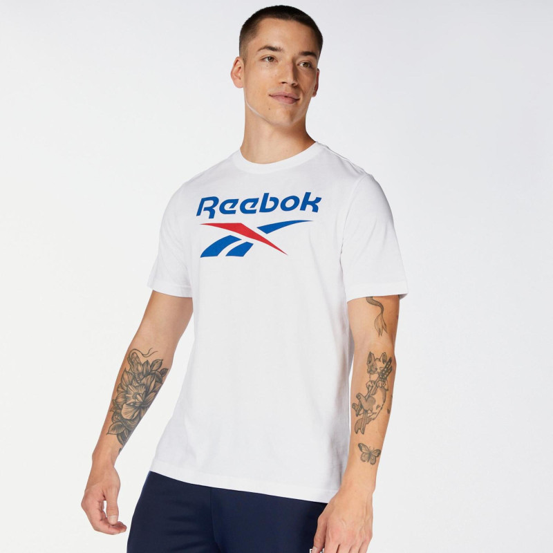 Reebok identity big logo  tee white/blue