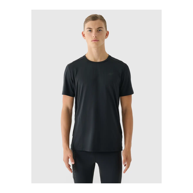 4F tshirt regular fit hip length Deep black