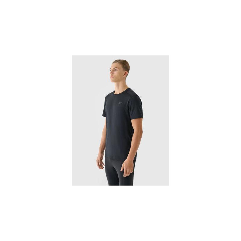 4F tshirt regular fit hip length Deep black