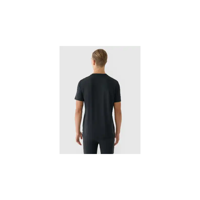 4F tshirt regular fit hip length Deep black
