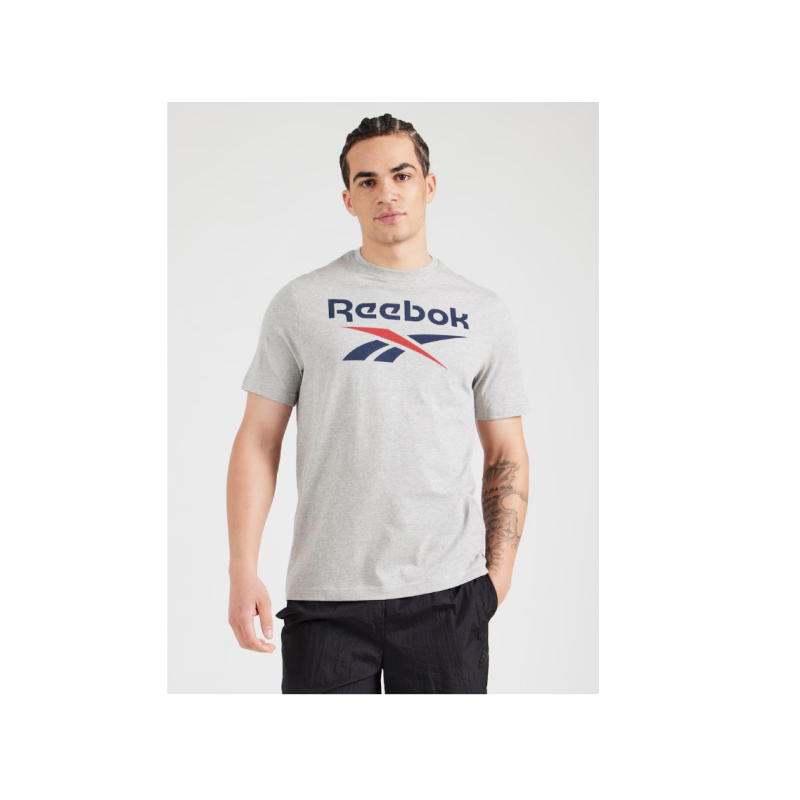 Reebok identity big logo tee mgrey/vector navy/vector red