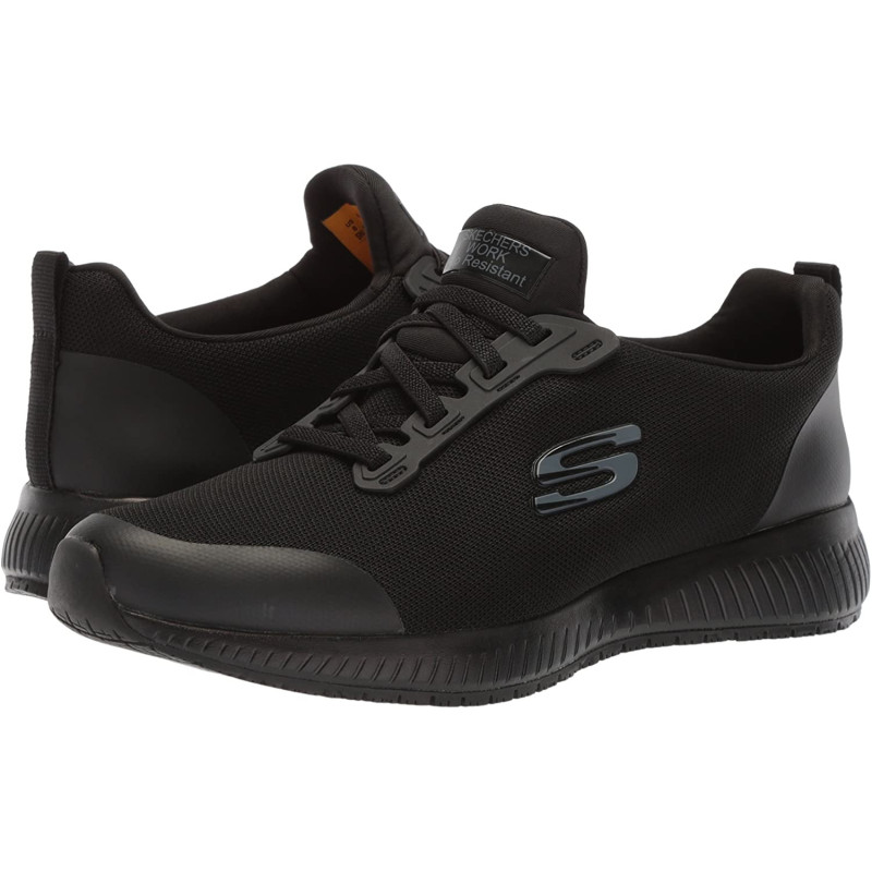 skechers mujer trabajo negra elástico suela antideslizante