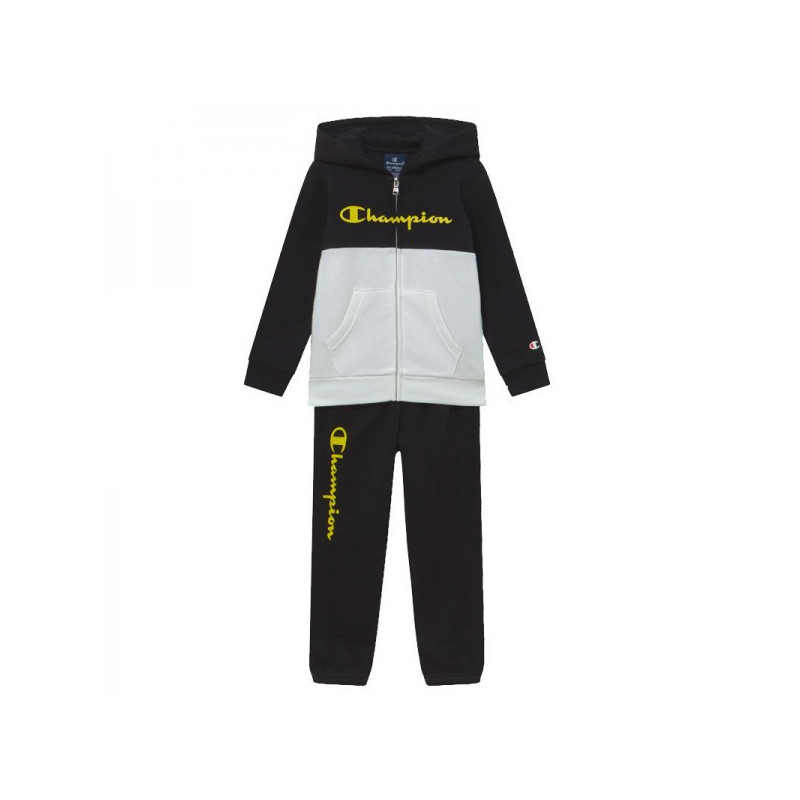 Champion chandal capucha Jr. algodon Negro/blanco
