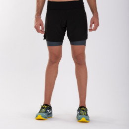 Pantalon Corto Joma Raco 2 en 1 Negro-Antracita