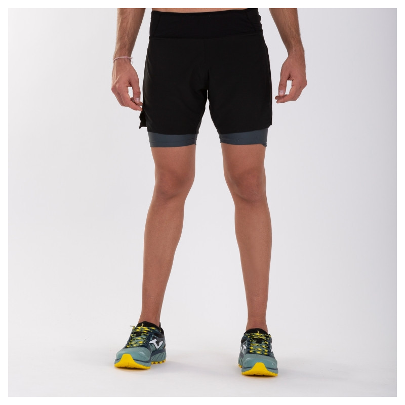 Pantalon Corto Joma Raco 2 en 1 Negro-Antracita