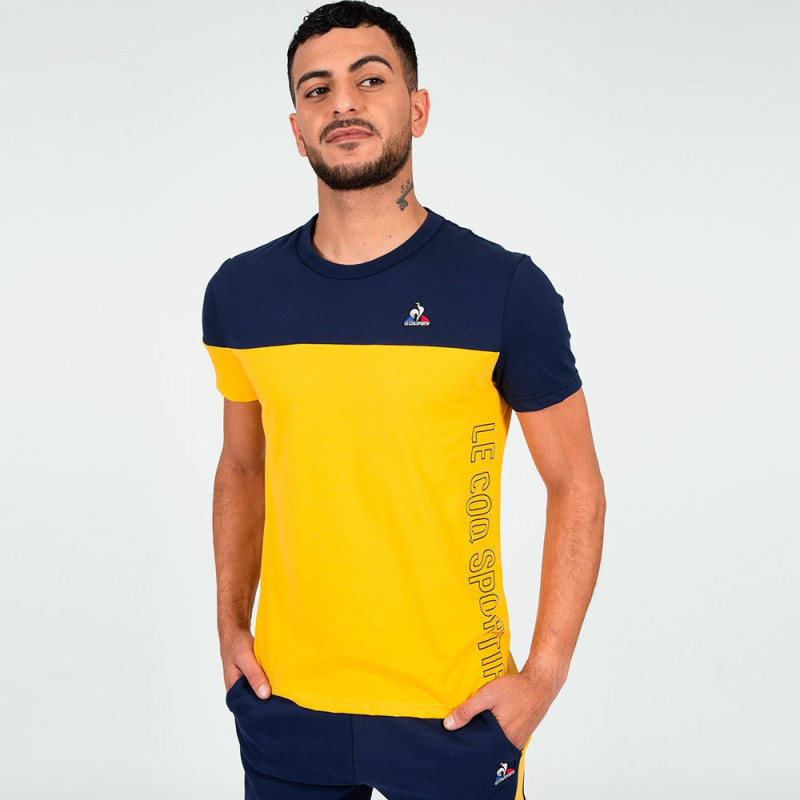 Le coq sportif Saison 2 tee ss Nº1 bleu nuit/lemon