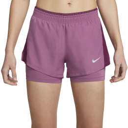 Nike 10K Women´s 2 in 1 running short light bordeaux sangria/wolf grey