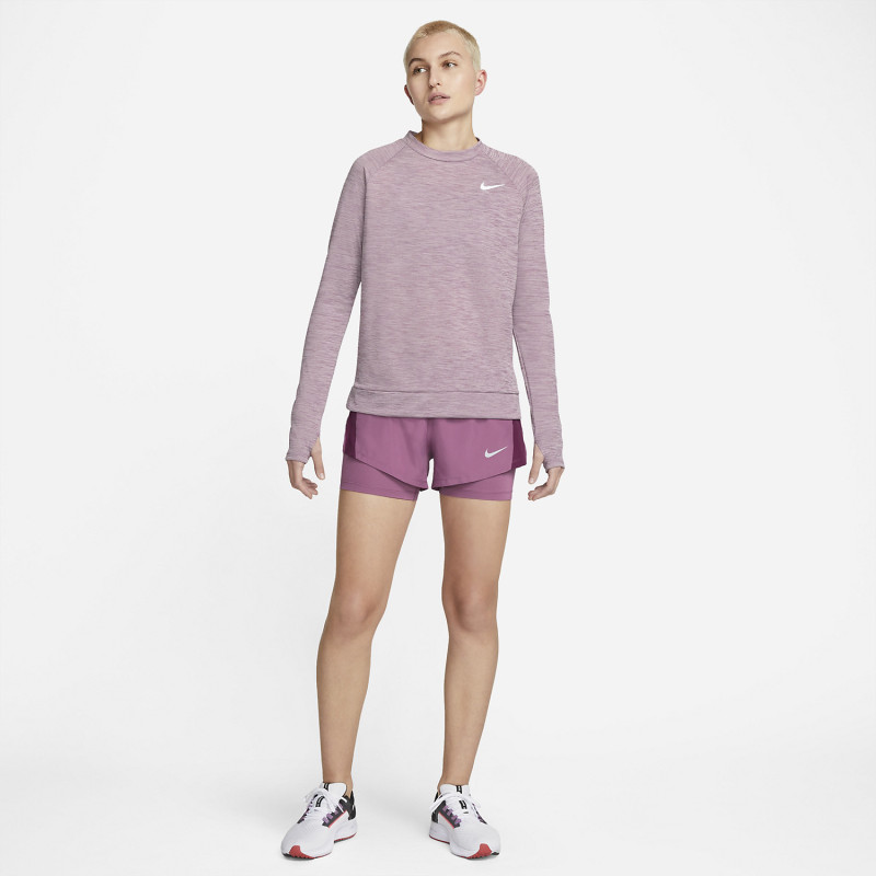 Nike 10K Women´s 2 in 1 running short light bordeaux sangria/wolf grey