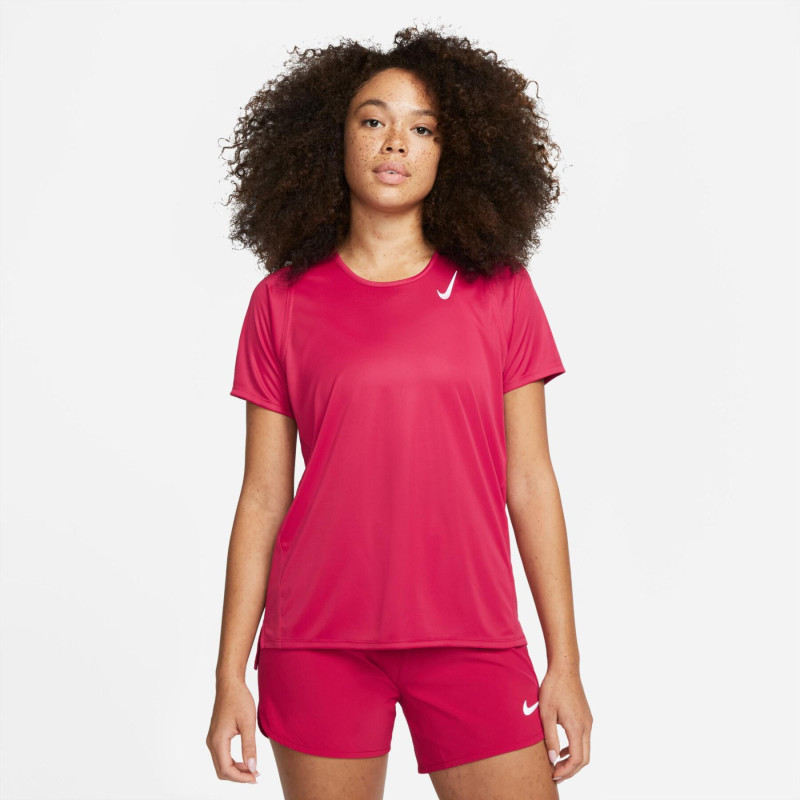 Nike dri-fit race wmns short sleeve burdeos