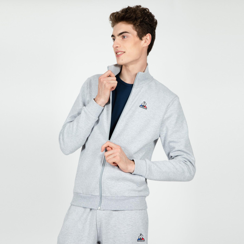 Le coq sportif Ess fz sweat N3 M gris chiné clair