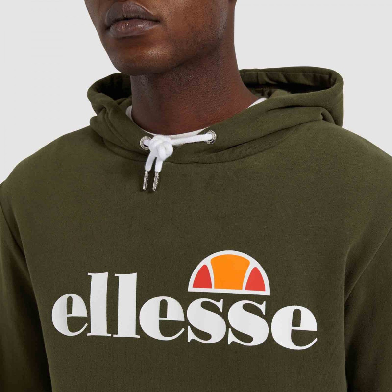 sudadera con capucha ellesse en color verde kakhi