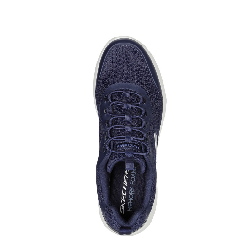 Skechers para hombre en color marino con cordón elástico