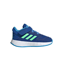 zapatilla Adidas duramo de correr infantil azul con elástico y velcro