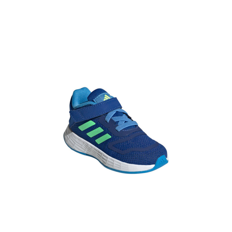 zapatilla Adidas duramo de correr infantil azul con elástico y velcro