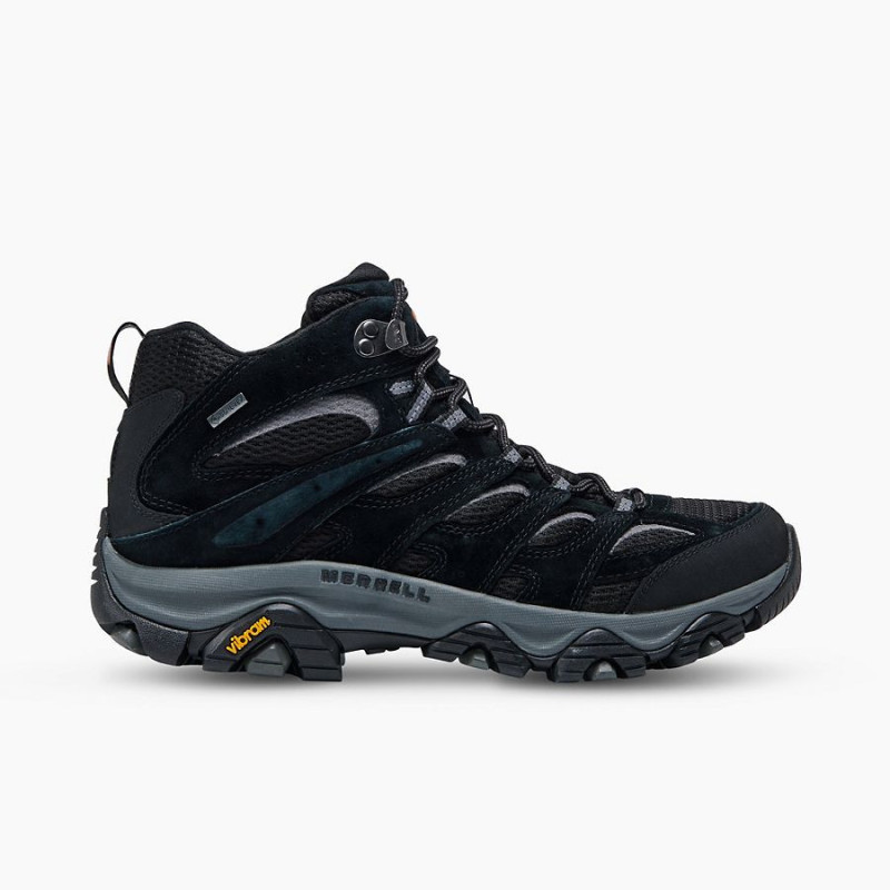 Bota de montaña merrell moab con gore-tex y suela vibram en negro-gris