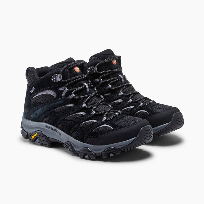 Bota de montaña merrell moab con gore-tex y suela vibram en negro-gris