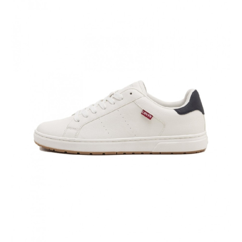 levi´s sneakers corte clásico en color blanco con talón en marino