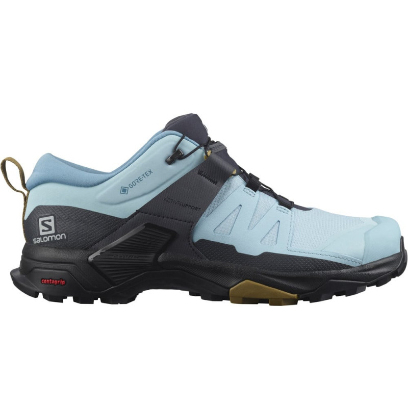 Salomon x ultra 4 gtx azul claro para mujer impermeable para montaña