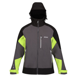 Regatta chaqueta softshell con capucha en gris negro y fluor
