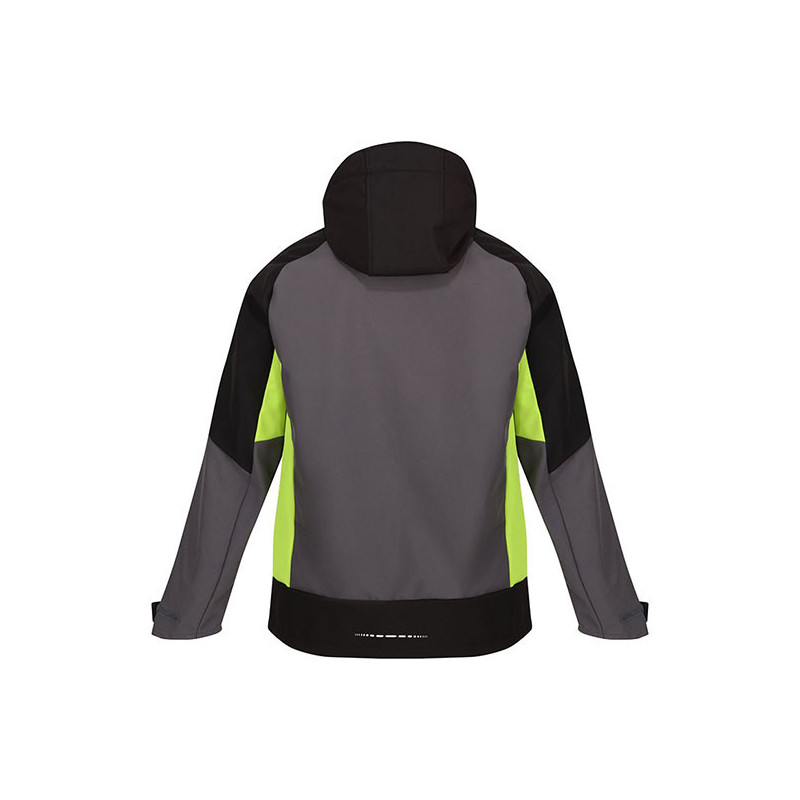 Regatta chaqueta softshell con capucha en gris negro y fluor