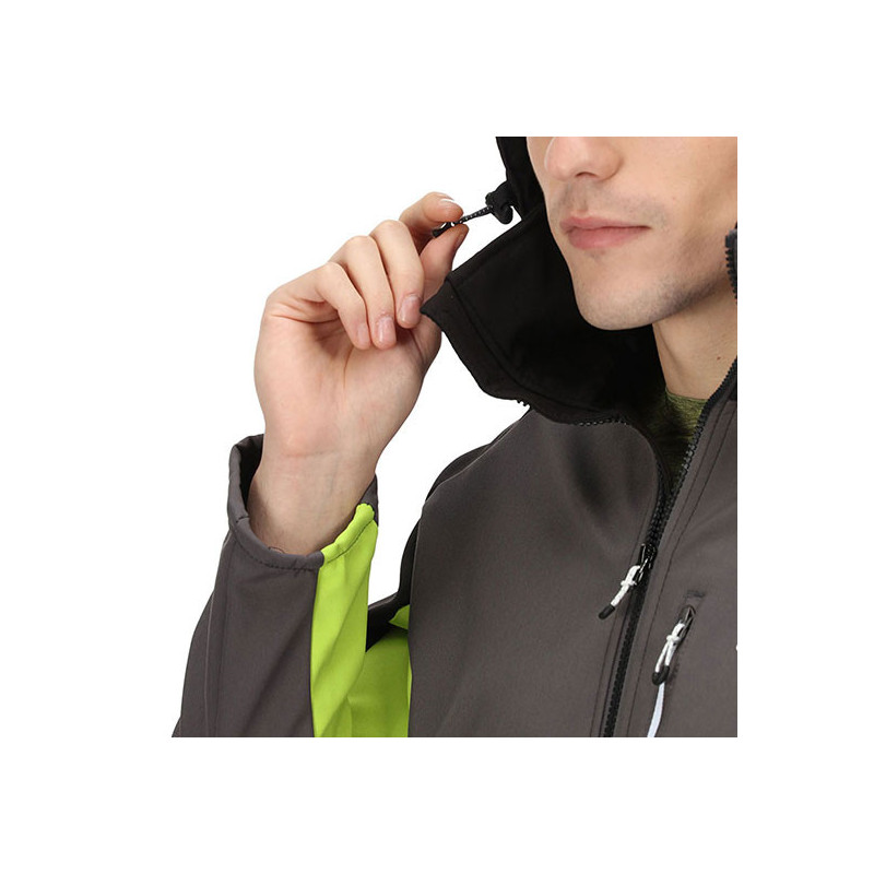 Regatta chaqueta softshell con capucha en gris negro y fluor
