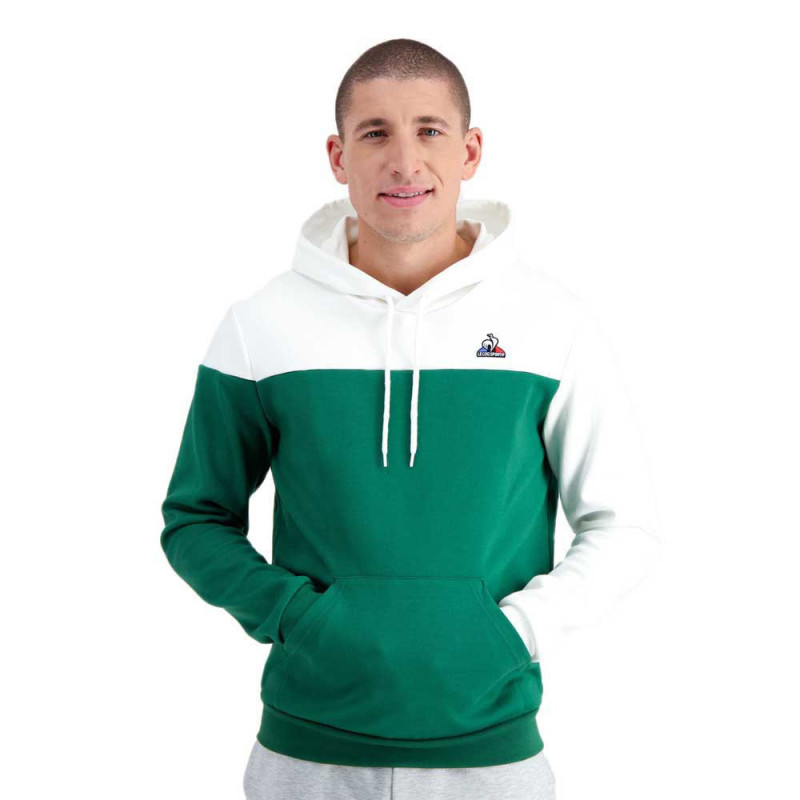 Le coq sportif sudadera con capucha en verde y blanco