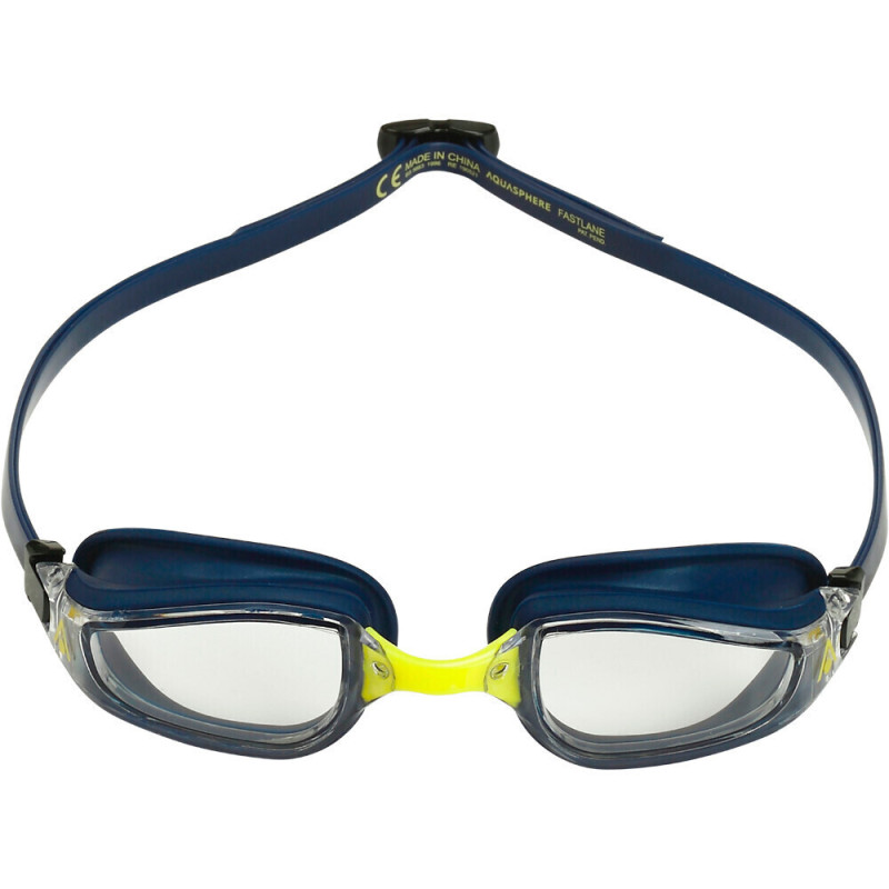 Aquasphere fastlane  navy and neon yellow clear lens
