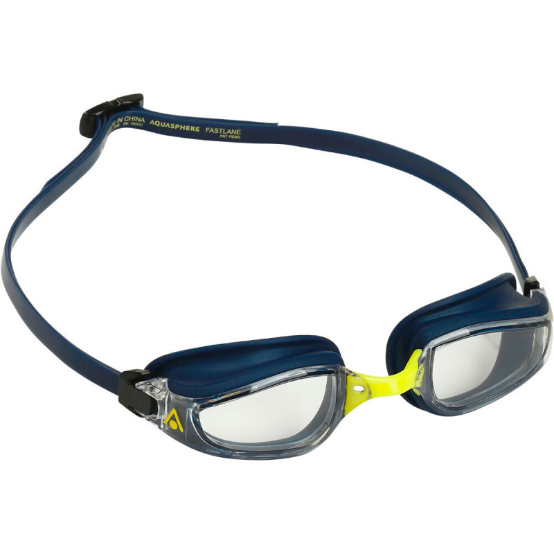Aquasphere fastlane  navy and neon yellow clear lens