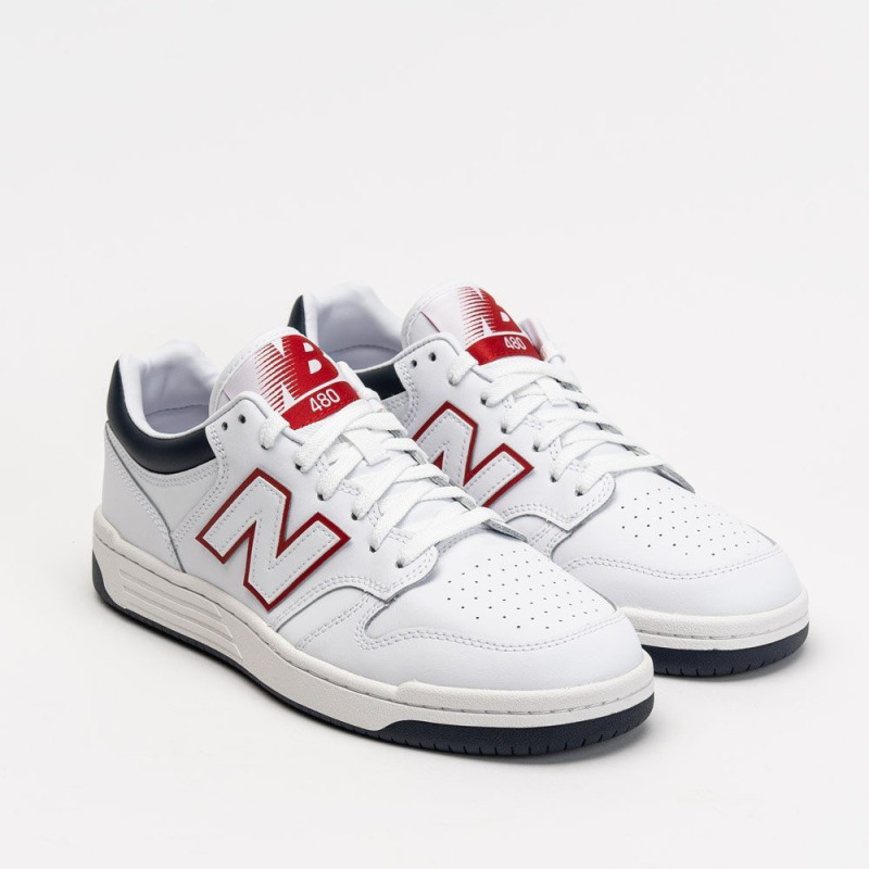 New balance 480 en color blanco marino y rojo