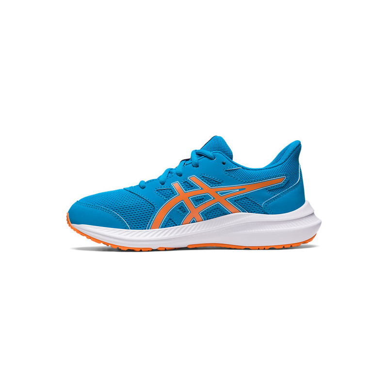Asics Jolt 4 Gs en color azul y naranja para niño