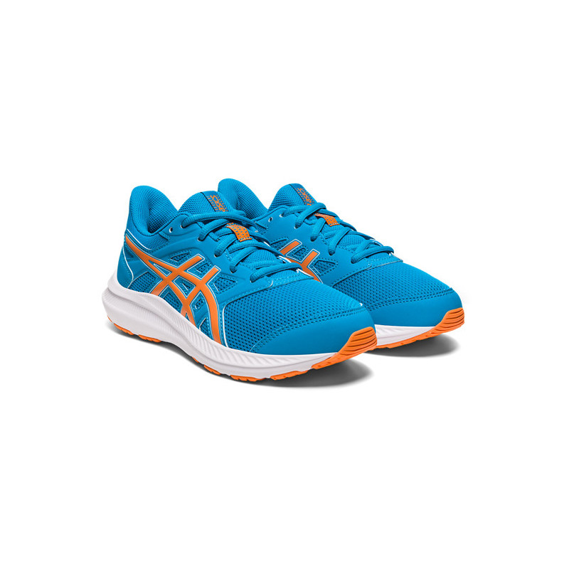 Asics Jolt 4 Gs en color azul y naranja para niño