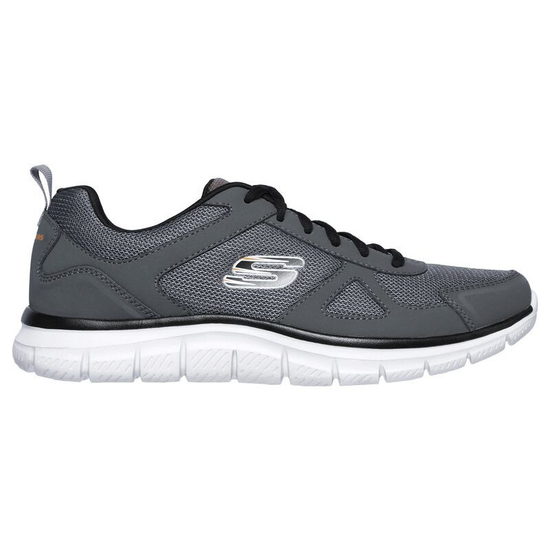 skechers track gris con memory foam para hombre
