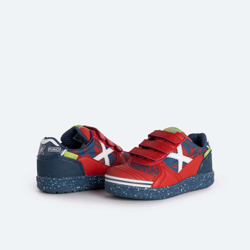 munich g-3 velcro en rojo y azul marino del 26 al 32