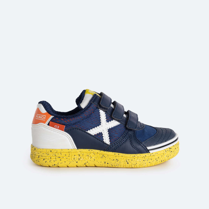 Munich G-3 kid velcro indoor 361 Navy/yellow/white