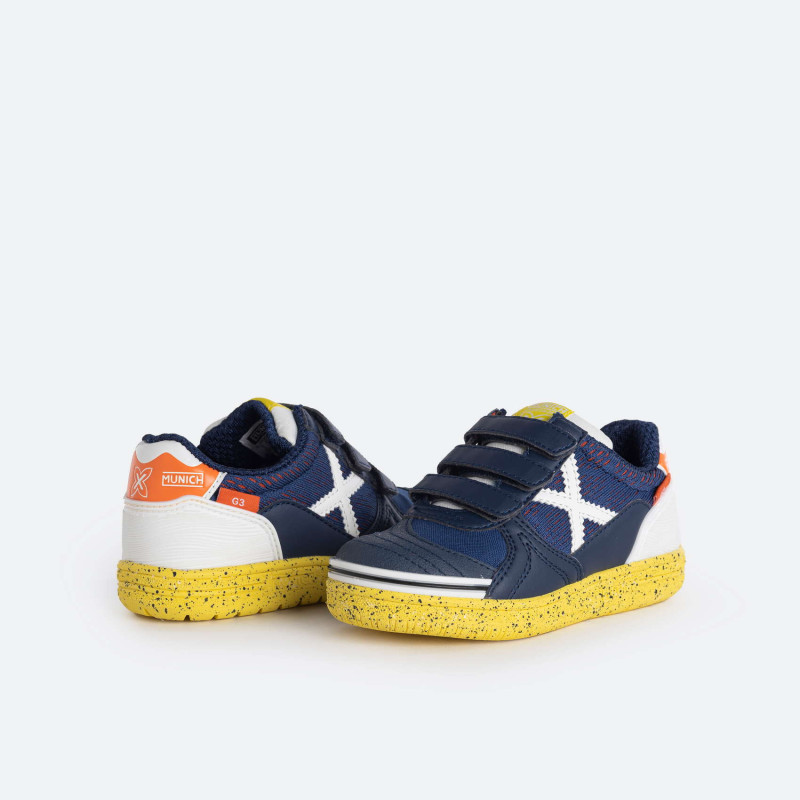 Munich G-3 kid velcro indoor 361 Navy/yellow/white