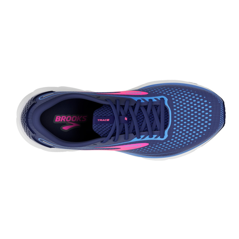 Brooks trace 2 para mujer en marino con azul y rosa