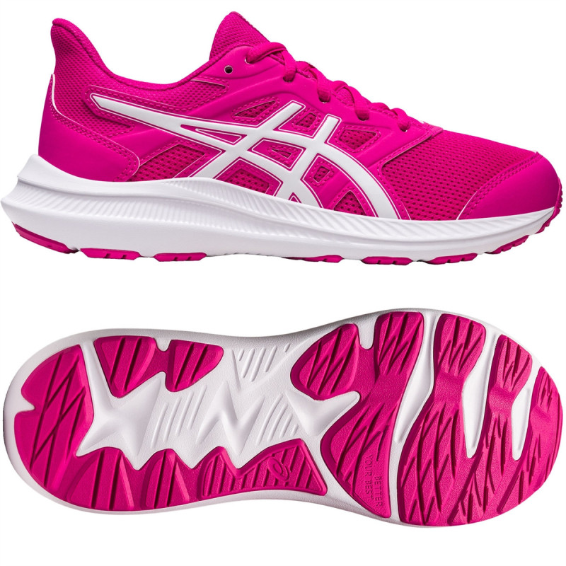 Asics Jolt 4 gs para niña en color rosa y blanco