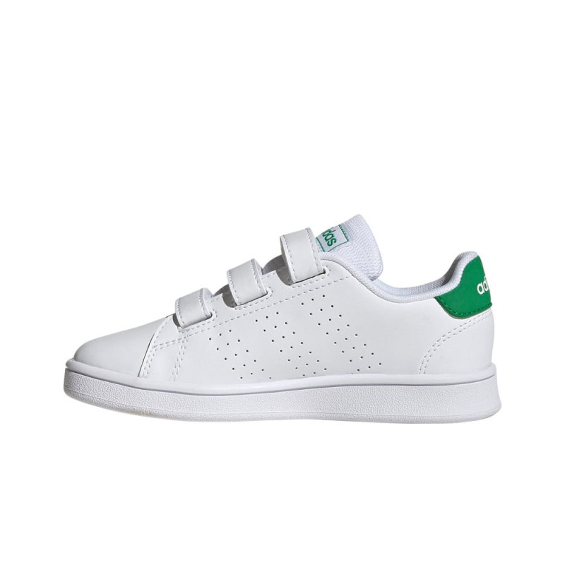 Adidas advantage cf c white/green velcro
