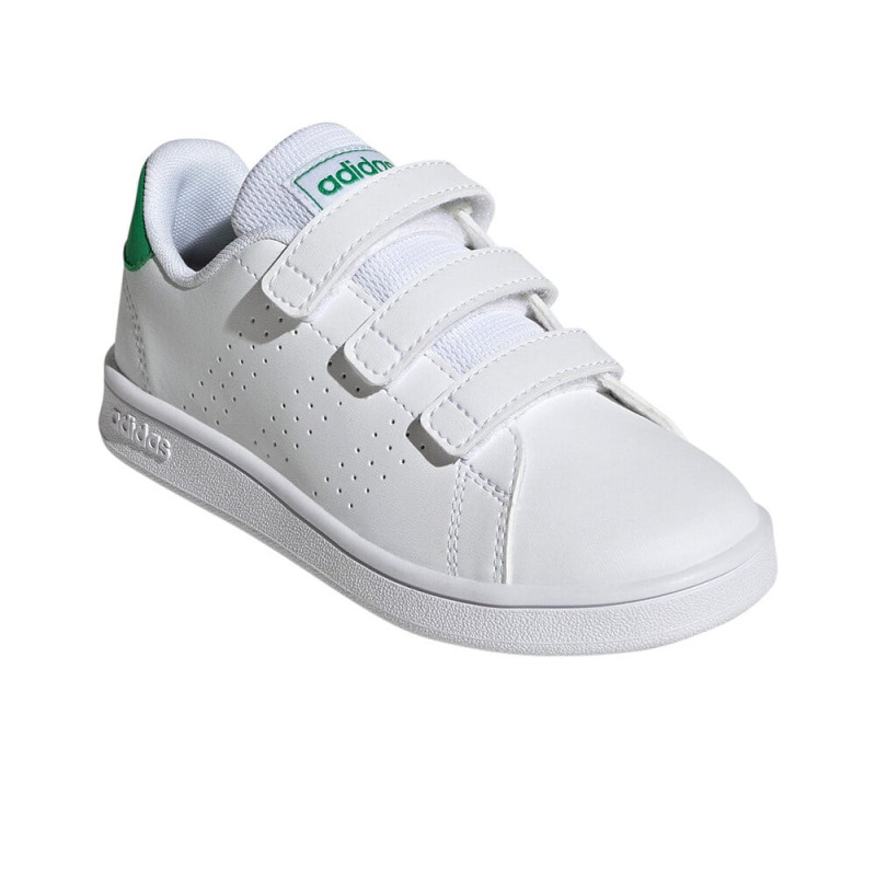 Adidas advantage cf c white/green velcro