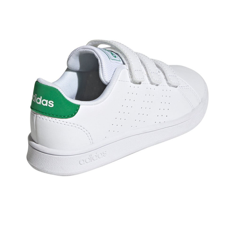Adidas advantage cf c white/green velcro