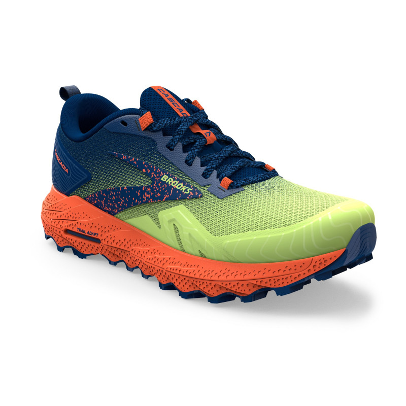 Brooks cascadia 17 sharp green/navy/firecracker