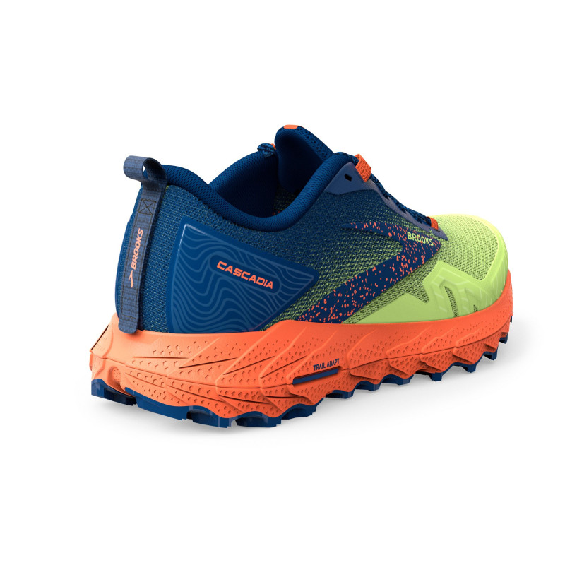 Brooks cascadia 17 sharp green/navy/firecracker