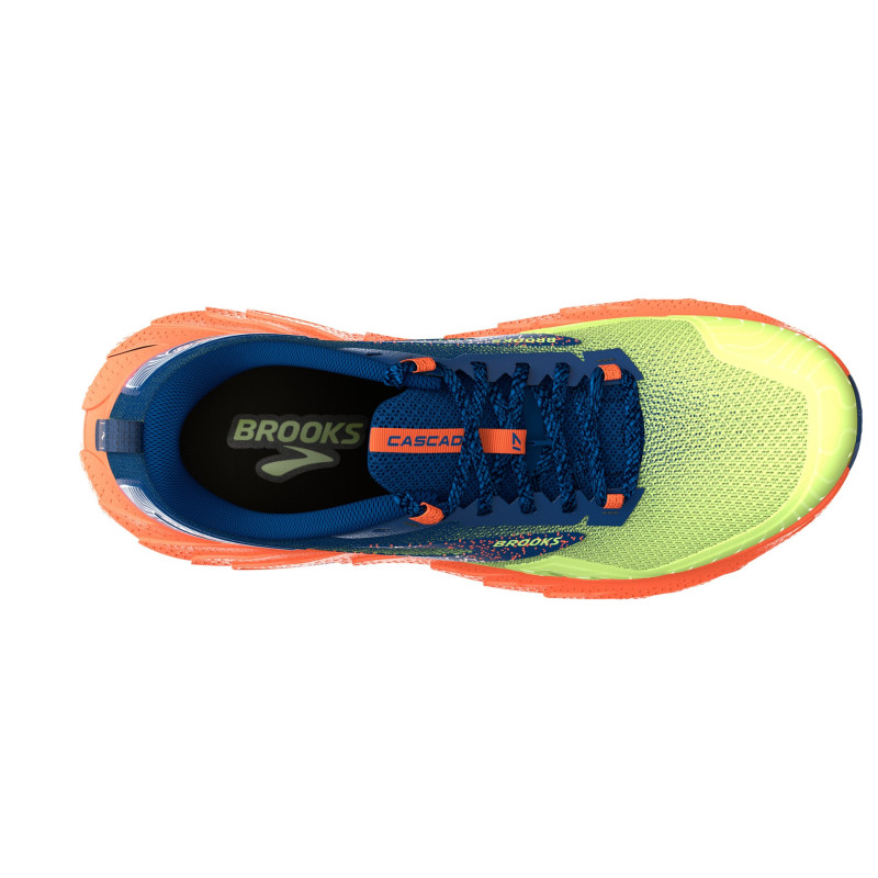 Brooks cascadia 17 sharp green/navy/firecracker
