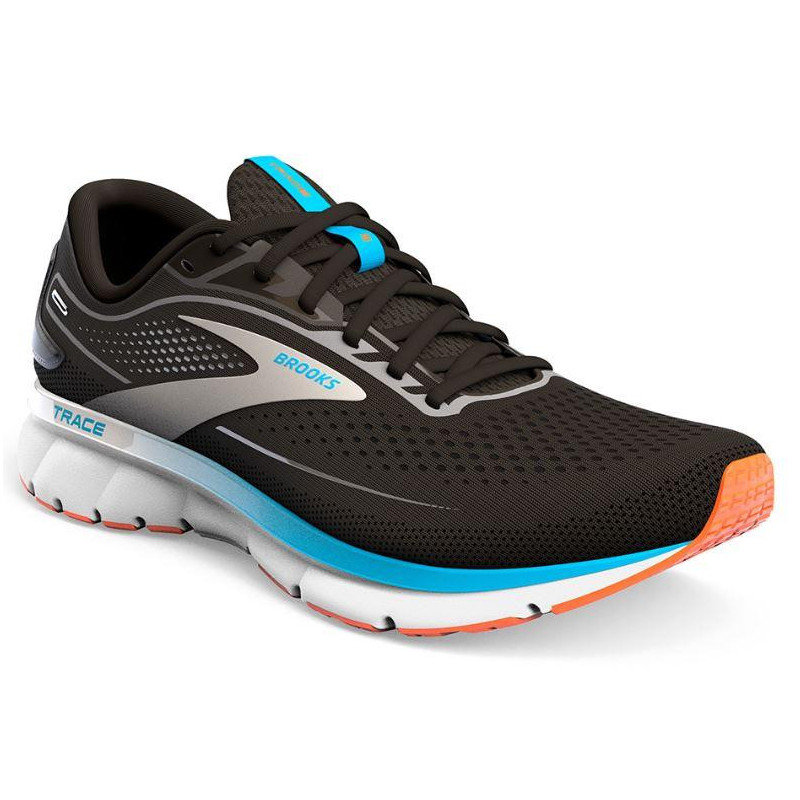 Brooks trace 2 black/hawaiian ocean/orange
